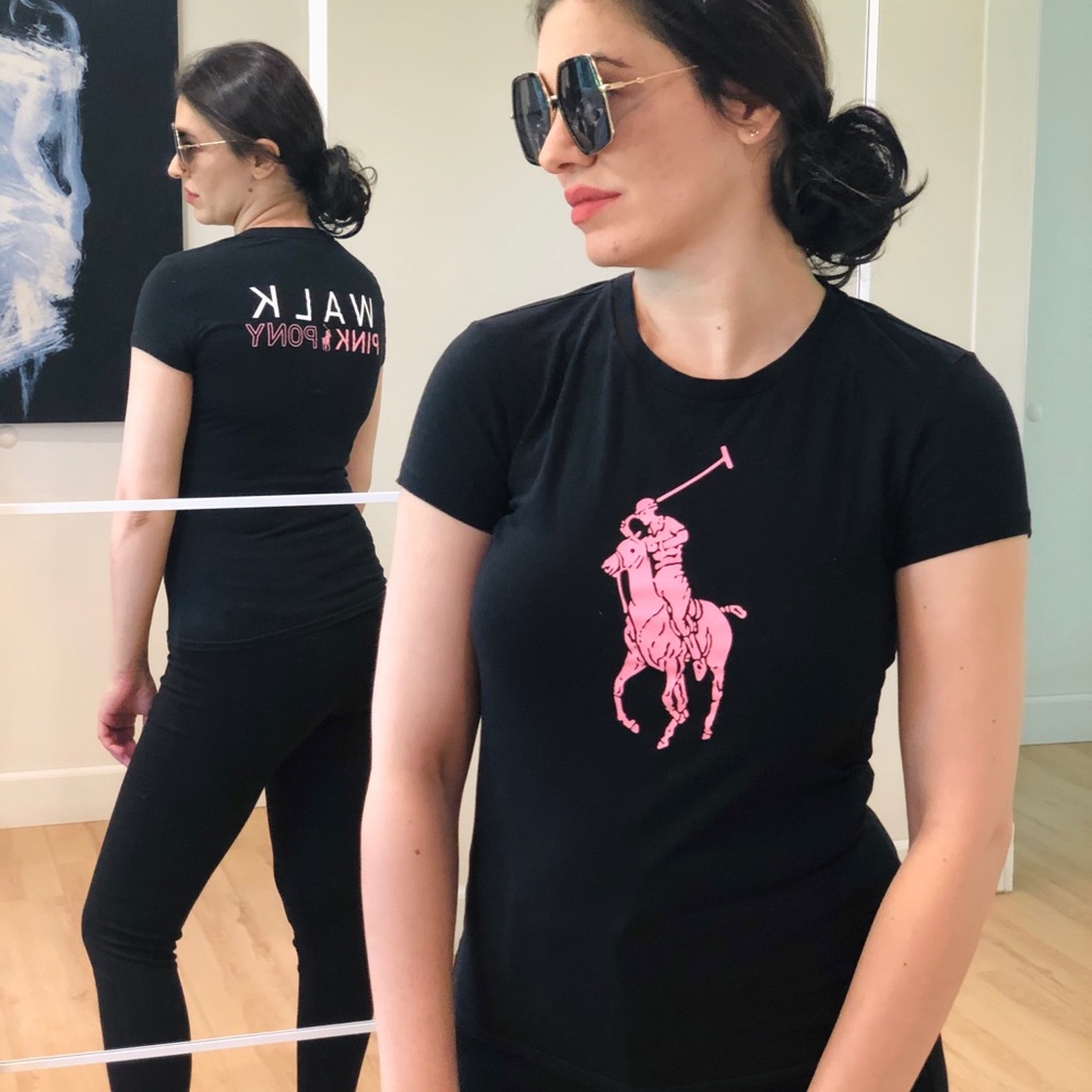 Ralph Lauren pink pony Vintage T Shirt black